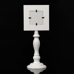 ProCart® Négyzet alakú képkeret 9,5x9,5 cm, fehér fa, elegáns láb, vintage, asztaldísz