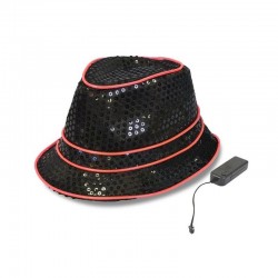 ProCart® Világító kalap, El Wire vezeték és flitterek, unisex, 3 megvilágítási mód