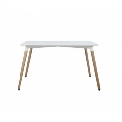 ProCart® Skandináv stílusú asztal 120x80x75 cm, fehér munkalap, fa lábak, elegáns klasszikus kialakítás