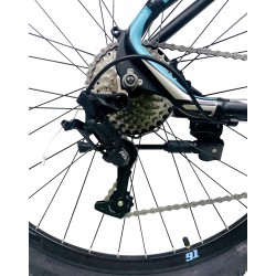 Genio MTB kerékpár, 27,5 hüvelykes, 27 LTWOO sebesség, hidraulikus fékek, alumínium váz, kék-ezüst