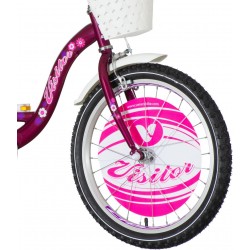Visitor Liloo kerékpár, 20 hüvelykes, acél váz, V-Brake fék, babahely övekkel, kosár