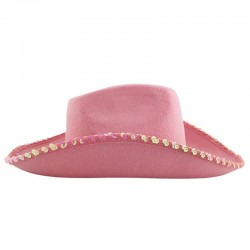 Funny Fashion Cowgirl kalap, rojtok és flitteres szalag, rózsaszín