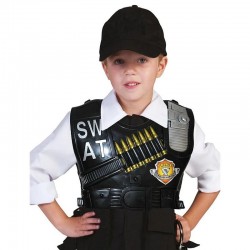 Funny Fashion rendőrségi kiegészítő készlet, SWAT golyóálló mellény, gyermek jelmez, 6 db