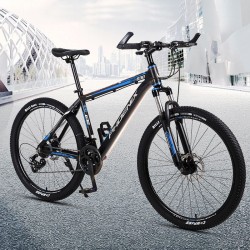 Phoenix MTB kerékpár, 26 hüvelykes kerekek, 21 sebességes Shimano, alumínium kerekek, tárcsafékek, fekete-kék