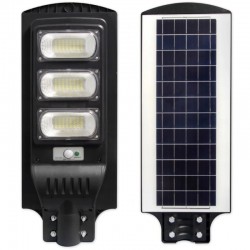 LED napelemes utcai lámpa, LVT, 150 W, IP65, színhőmérséklet 6000 K, távirányító mellékelve