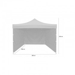 PROCART Kerti sátor 3x3 m, pavilon 3 fal, állítható magasságú, acél váz, fehér