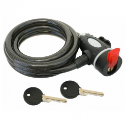 Procart Kerékpár lopásgátló kábel, hossza 150 cm, 2 kulcs, szilikon huzat