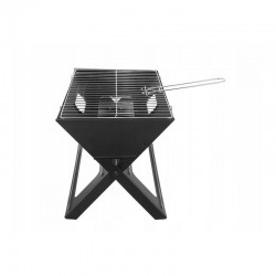 Kaminer Összecsukható kerti grillsütő, 3 főzési tartozékkal, hordozható grill, acél, 46x30x30 cm