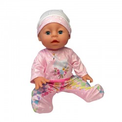 Interaktív játékbaba, vízivó és pisilő baba, 6 tartozék, cumisüveg, bili, 35 cm