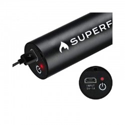 Superfire S11-X zseblámpa, 5 W, 170 lm, 160 m-ig, 3 óra üzemidő, akkumulátor, fekete színű