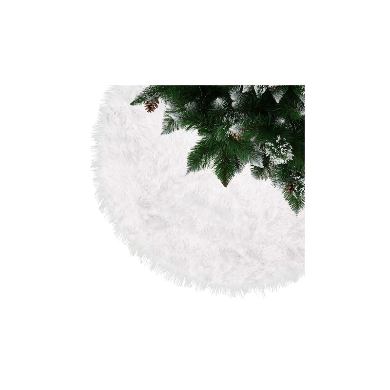 Kerek szőnyeg a karácsonyfára, szőrmeutánzat, 90 cm átmérőjű, fehér színű