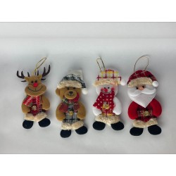 Karácsonyi dekorációs figura, rénszarvas, hóember, Mikulás, 15 cm