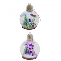 LED dekoratív gömb, karácsonyi dekoráció, különböző modellek, magasság 8 cm
