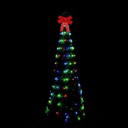 Karácsonyi műfenyő, magasság 210, pop-up modell, fényekkel és díszekkel, zöld színű
