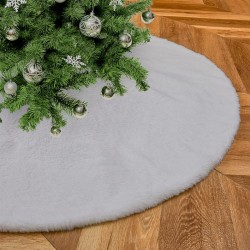 Kerek szőnyeg a karácsonyfa alá, 100 cm átmérőjű, fehér színű
