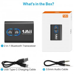 Adóvevő TV-hez, Bluetooth 5.2, újratölthető, AUX 3,5 mm, Dual Link, HD Audio
