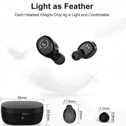 Bluetooth fejhallgató, vezeték nélküli fülhallgató érintésvezérlés, beépített mikrofon, Android, iOS, zajszűrés, IPX8