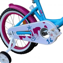 Gyermek kerékpár, 16 inch, állítható ülés, bevásárlókosár, támasztókar, levehető segédkerekek