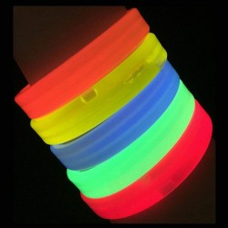 Hármas világító karkötő, világító pálcikák, 1,5 cm, különböző színekben
