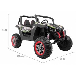 Masinuta electrica Buggy SuperStar 4x4, 4 motoare, 2 locuri, roti spuma EVA, Bluetooth, Army