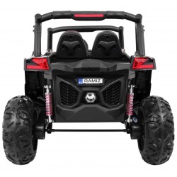 Masinuta electrica Buggy SuperStar 4x4, 4 motoare, 2 locuri, roti spuma EVA, Bluetooth, Army