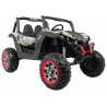 Masinuta electrica Buggy SuperStar 4x4, 4 motoare, 2 locuri, roti spuma EVA, Bluetooth, Army