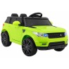 Masina electrica sport verde, 2x30W, 2x6V/4,5Ah, 3 viteze, buton STOP, roti plastic, suspensii, melodii, MP3, SD, AUX, USB