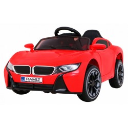 Masinuta sport electrica rosie, 4x35W, 2x12/7Ah, suspensie spate, 3 viteze, melodii, MP3, AUX, SD, mod poveste, bluetooth
