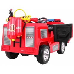 Masinuta electrica FIRE RESCUE, 12V, roti plastic, telecomanda, melodii, AUX, USB, 3 viteze, 107x59x44cm