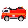 Masinuta de pompieri electrica, 2 locuri, 2 motoare, roti EVA, rosu