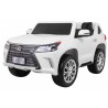 Masinuta electrica LEXUS LX570, 4 motoare, 2 locuri, roti spuma EVA, Panoul tactil mod SPORT, alb