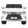 Masinuta electrica LEXUS LX570, 4 motoare, 2 locuri, roti spuma EVA, Panoul tactil mod SPORT, alb