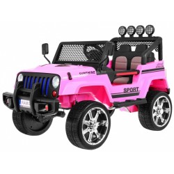 Masinuta electrica Jeep Raptor Drifter 4x4, roti spuma EVA, 4 motoare, 2 locuri, Bluetooth, roz