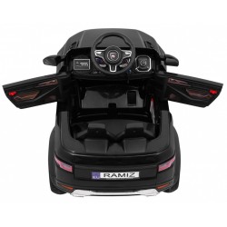 Masinuta electrica Range Rover, 12V, roti spuma EVA, 2 locuri, lumini LED, MP3, AUX, 103x63x58 cm, negru