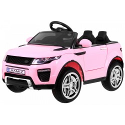 Masinuta electrica Range Rover, 12V, roti spuma EVA, 2 locuri, lumini LED, MP3, AUX, 103x63x58 cm, roz