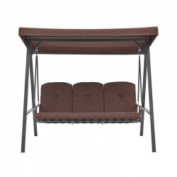 Procart Kerti hinta, 3 ülőhely, 205x118x184 cm, fémszerkezet, vízálló, barna