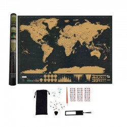 Procart Kaparós világtérkép, angol nyelven, matricákkal és tartozékokkal, 82,5 x 59,5 cm