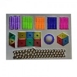 3D mágneses építő készlet, oktatási játék, 230 sokszínű darab, különböző formák és méretek, 6 éves kortól