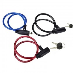 Procart Kerékpár lopásgátló kábel, kulcsos zár, hossza 62 cm, piros