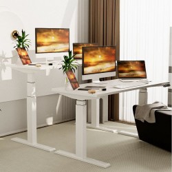 Dupla motorizált elektromos íróasztal keret, állítható magasság 64-129 cm, 4 pozíció memóriával
