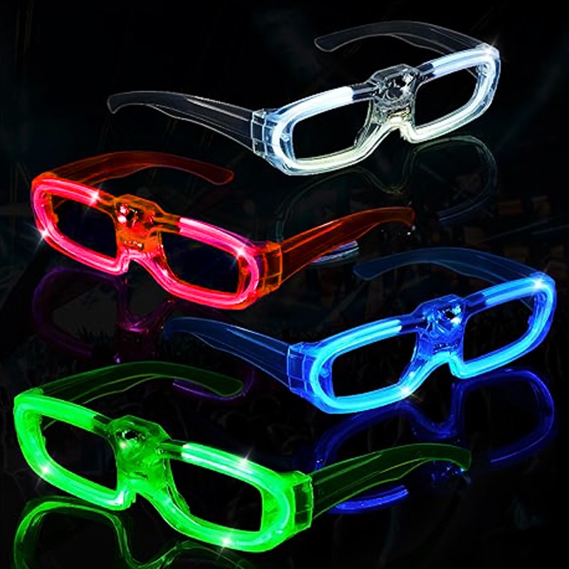 LED party animáció szemüveg, 3 világítási mód, elemmel működik