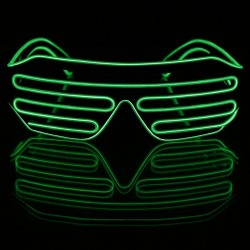 El Wire világító szemüveg, 3 világítási mód, party és fesztivál tartozék, akkumulátoros inverter