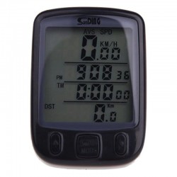 Digitális kerékpár kilométer óra, vezetékes, 25 funkció, hőmérséklet kijelzés, idő, tárcsás mutató, vízálló