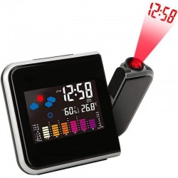 Procart Irodai óra, állítható LED kivetítő, LCD képernyő, riasztó, dátum, beltéri időjárás állomás