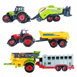 Procart Mezőgazdasági munkagépek,3 darabos készlet, cserélhető pótkocsival, többszínű