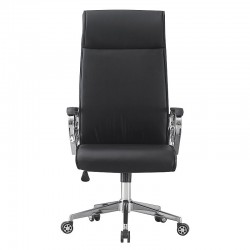 Procart Ergonomikus irodai szék, öko-bőr, állítható magasságú, krómozott acél talp és fogantyúk, fekete színű