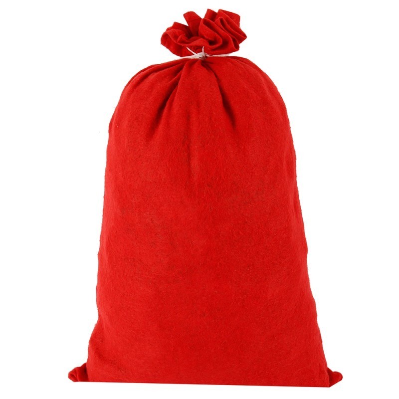 Procart Mikulás táska, zsinórral zárható, 40x60 cm, piros