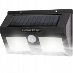 Procart Napelemes fali lámpa 40 LED-del, 6500K, mozgásérzékelő, 120 fok, időzítő, IP65