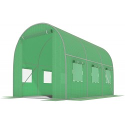 Procart Kerti melegház, alagút típus 3 x 2 méter, 6 hálós ablakkal, UV4 szűrővel, zöld színű