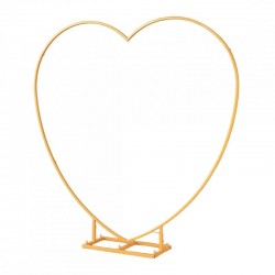 PROCART Szív alakú boltív, fém, rendezvény dekoráció, 2 x 2 m, arany színű